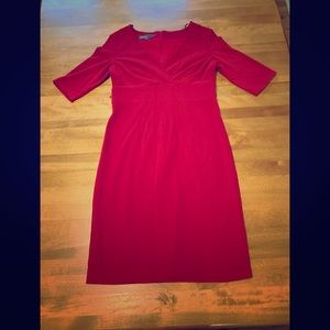Donna Ricco Classic Red Dress 3/4 length sleeve